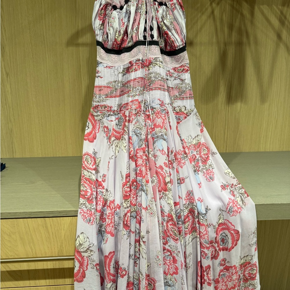 Blumarine Lilac and Red Silk Dress